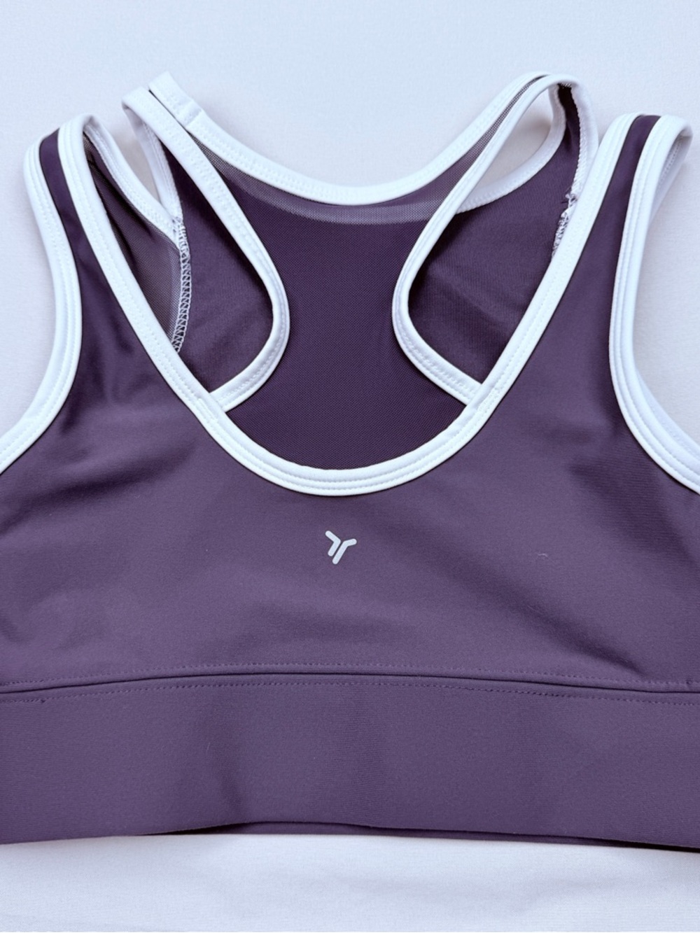 Old Navy Purple Tank-Style Sports Bra with White Trim